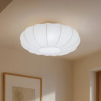 Lindby stropní světlo Helin, bílé, Ø 60 cm, textil, 3 x E27 bílá 3 x 15 W LED - Doprava zdarma