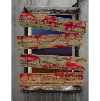 Party dekorace Halloween dekorace Prkna na okna krvavá - 4 ks