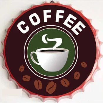Plechová cedule Cedule 35x35cm víko Coffee