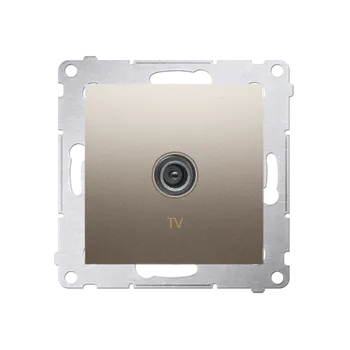 Elektrická zásuvka Zásuvka anténní TV 1 násobná koncová (přístroj s krytem), pro jednotlivé instalace, Simon 54, barva zlatá metalizovaná