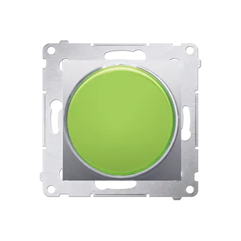 Elektrická zásuvka Signalizátor světelný LED (přístroj s krytem), zelené světlo, Simon 54, barva stříbrná metalizovaná
