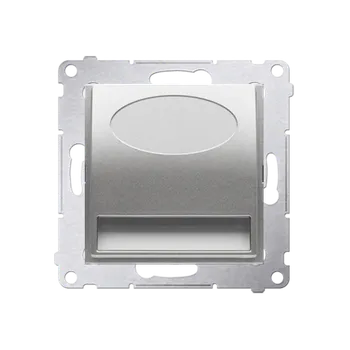 Elektrická zásuvka LED osvětlení (přístroj s krytem), 230 V / 0,93 W, barva světla teplá bílá (3100 °K), Simon 54, barva stříbrná metalizovaná