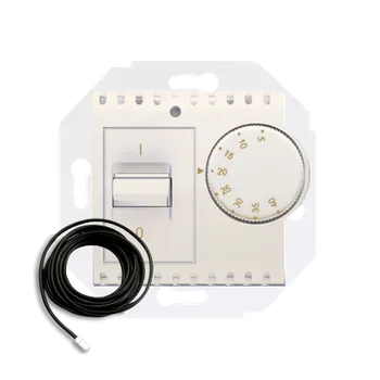 Elektrická zásuvka Termostat s vnějším senzorem (přístroj s krytem), Simon 54, barva krémová