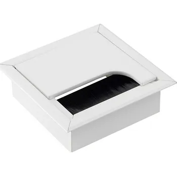Elektrická zásuvka Kabelová průchodka 80 x 80 mm, materiál hliník, barva bílá