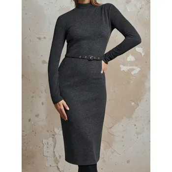 Dámské šaty Sinsay - Midi šaty - šedá - 618FI-90M - 618FI-90M-L