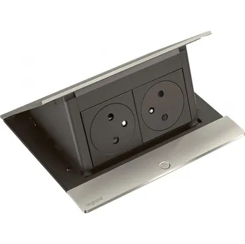 Elektrická zásuvka Pop-up blok INCARA 2x zásuvka 250V + montážní rám, hliníkový kryt, kabel 2m