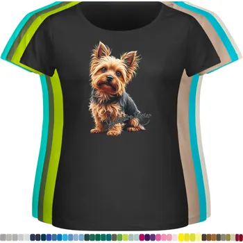 damske-levne-bavlnene-tricko-digitalni-potisk-pes-jorksir Barva: Black -černá, velikost: 3XL