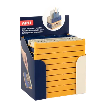 Party dekorace APLI úložný box - tříbarevný, 10 ks, displej, žlutá základna