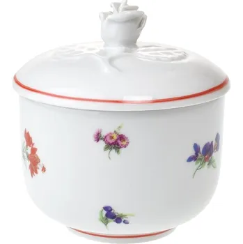 Cukřenka Český porcelán, Dubí Cukřenka 200 ml bez uch rakouská házenka s červenou linkou