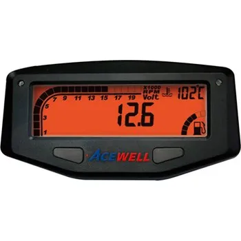 Hodiny ACEWELL digitální počítač hodin (otáčky,palivo,teploměr,hodiny,časovač,voltmetr)