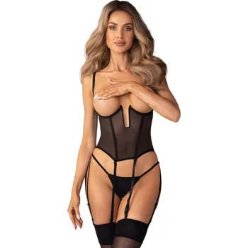 Dámský sexy korzet Euphori černý - Obsessive Velikost: L/XL