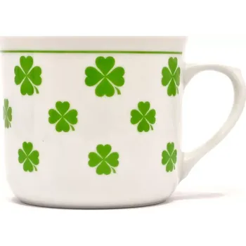 Hrnek vařák se čtyřlístky (Porcelánový hrnek se čtyřlístky)