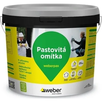 Omítka silikonová weberpas silikon rýhovaná 3 mm CU3E 25 kg