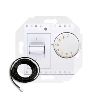 Elektrická zásuvka Termostat s vnějším senzorem (přístroj s krytem), Simon 54, barva bílá