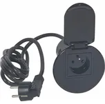 Zápustný stolní blok GROMMET, 1x zásuvka 230V, kabel 2m, barva černá