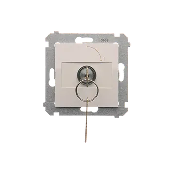 Elektrická zásuvka Spínač jednopólový na klíč (přístroj s krytem), 2 polohový, řazení 0-1, Simon 54, barva bílá