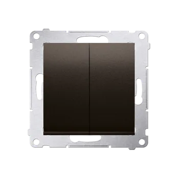 Elektrická zásuvka Ovladač zapínací 2 násobný (přístroj s krytem), řazení 1/0+1/0, Simon 54, barva hnědá metalizovaná