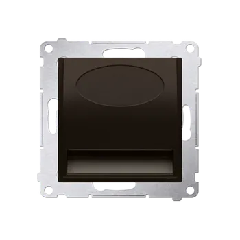 Elektrická zásuvka LED osvětlení (přístroj s krytem), 14 V / 0,42 W, barva světla teplá bílá (3100 °K), Simon 54, barva hnědá metalizovaná