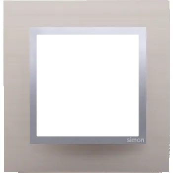 Elektrická zásuvka Rámeček 1 násobný, kovový, Simon 54 Nature, saténová / stříbrná metalizovaná