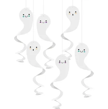 Vlajka Závěsné spirály Halloween - duchové 6 ks