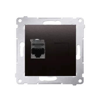 Elektrická zásuvka Zásuvka datová stíněná 1 násobná RJ45 kat. 6 s protiprachovou clonkou (přístroj s krytem), Simon 54, barva antracitová metalizovaná