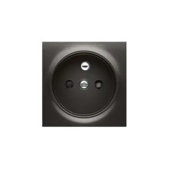 Elektrická zásuvka Kryt 1 násobné zásuvky, s uzemněním, se clonkami, Simon 54, barva antracitová metalizovaná