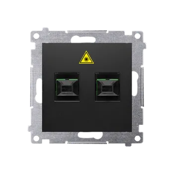 Elektrická zásuvka Zásuvka optická 2 násobná SC/APC (přístroj s krytem), Simon 54, barva černá matná metalizovaná