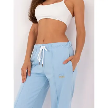 RELEVANCE Dámské tepláky RV-DR-A819.54 s širokými nohavicemi Barva: Modrá - světle, Velikost: S/M