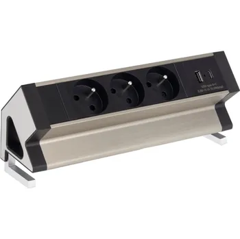 Elektrická zásuvka Stolní blok DESK BOX, 3x zásuvka 230V, 2x nabíjecí USB A+C, kabel 1.8m