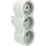 Rozbočka do zásuvky 3x 2P+T, 16A, 3680W, barva bílo-světle šedá