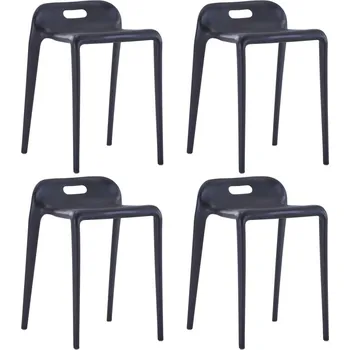 vidaXL Stohovatelné stoličky 4 ks černé plast