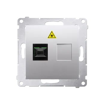 Elektrická zásuvka Zásuvka optická 1 násobná SC/APC (přístroj s krytem), Simon 54, barva stříbrná metalizovaná