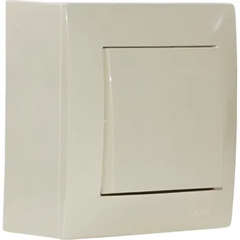 Elektrická zásuvka Vypínač (spínač) nástěnný, řazení č.1, instalace na omítku, barva krémová