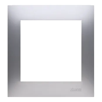 Elektrická zásuvka Rámeček 1 násobný, metalizovaný, Simon 54, barva stříbrná metalizovaná