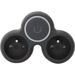 Rozbočka s vypínačem, 2x 10A, barva černá