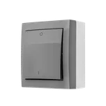Spínač dvoupólový (přístroj s krytem), IP44, řazení 2, 16 A / 250 V~, šroubové svorky, Aquaclick, barva šedá