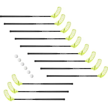 Florbalová hůl Unihoc sada SuperStar 30 (12 holí + 6 míčků) 87 cm - černá/mix - 9+3 + DÁREK + Doprava ZDARMA