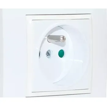 Elektrická zásuvka Zásuvka v rámečku pod omítku, 1x 250V/16A, bílé barvy s béžovým matným ozdobným rámem