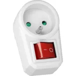 Průběžná zásuvka 230V s osvětleným vypínačem v bílé barvě