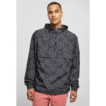 Pánská větrovka Květina AOP Pull Over Jacket blackflower Urban Classics šedá 2546849