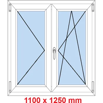 Okno Soft Dvoukřídlé plastové okno 110x125 cm, O+OS