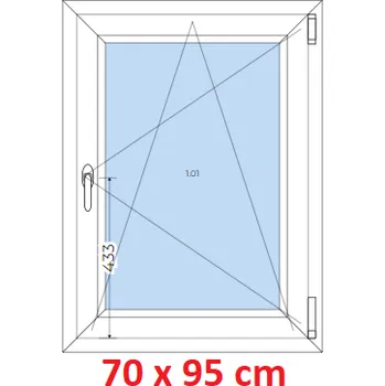 Okno Soft Plastové okno 70x95 cm, otevíravé a sklopné
