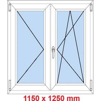 Okno Soft Dvoukřídlé plastové okno 115x125 cm, O+OS