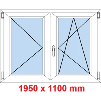 Okno Soft Dvoukřídlé plastové okno 195x110 cm, O+OS