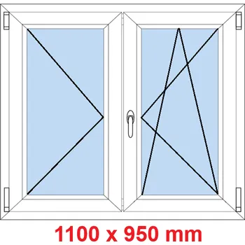 Okno Soft Dvoukřídlé plastové okno 110x95 cm, O+OS