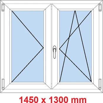 Okno Soft Dvoukřídlé plastové okno 145x130 cm, O+OS