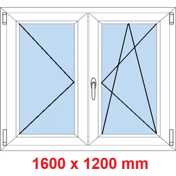 Okno Soft Dvoukřídlé plastové okno 160x120 cm, O+OS