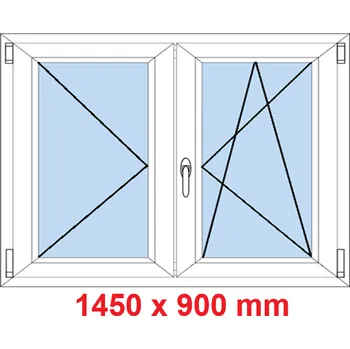 Okno Soft Dvoukřídlé plastové okno 145x90 cm, O+OS