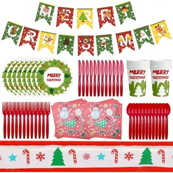 Talíř Ksopsdey Vánoční sada nádobí na party - 74 ks