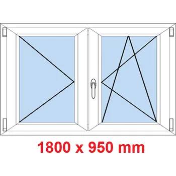 Okno Soft Dvoukřídlé plastové okno 180x95 cm, O+OS